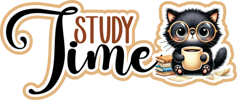 Study Time - Scrapbook Page Title Die Cut