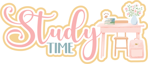 Study Time - Scrapbook Page Title Sticker