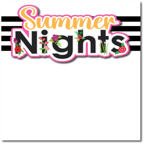 Summer Nights - Printed Premade Scrapbook Page 12x12 Layout