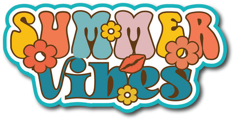 Summer Vibes - Scrapbook Page Title Die Cut