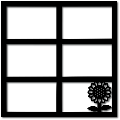 Sunflower - 6 Frames - Digital Cut File - SVG - INSTANT DOWNLOAD