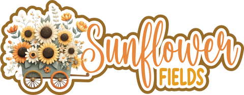 Sunflower Fields - Scrapbook Page Title Sticker