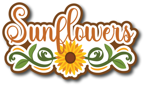 Sunflowers - Scrapbook Page Title Die Cut