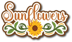 Sunflowers - Scrapbook Page Title Sticker
