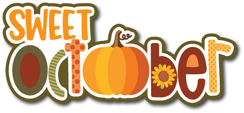 Sweet October - Scrapbook Page Title Die Cut