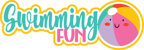 Swimming Fun - Scrapbook Page Title Die Cut