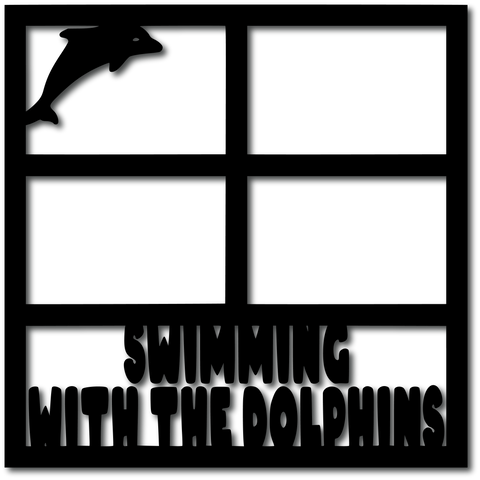 Swimming with the Dolphins - 4 Frames - Digital Cut File - SVG - INSTANT DOWNLOAD