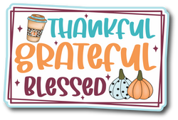 Thankful Grateful Blessed - Scrapbook Page Title Die Cut