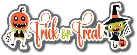Trick or Treat - Scrapbook Page Title Die Cut