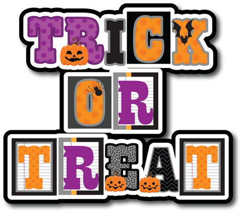 Trick or Treat - Scrapbook Page Title Die Cut