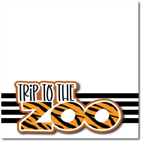 Trip to the Zoo - Printed Premade Scrapbook Page 12x12 Layout