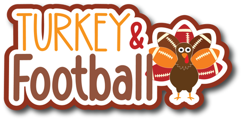 Turkey & Football - Scrapbook Page Title Die Cut