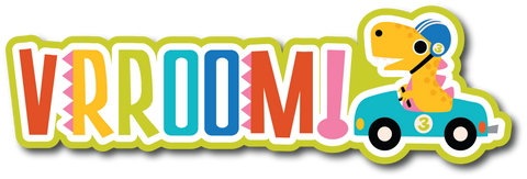 VRROOM! - Scrapbook Page Title Die Cut