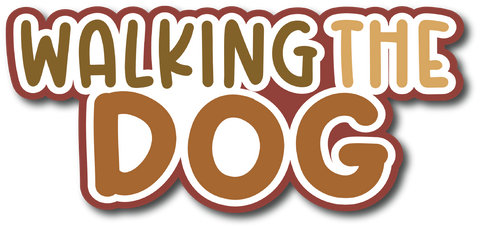 Walking the Dog - Scrapbook Page Title Die Cut