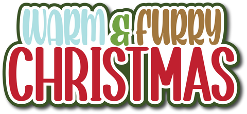 Warm & Furry Christmas - Scrapbook Page Title Sticker