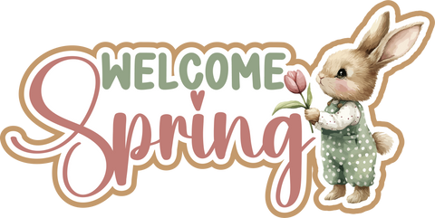 Welcome Spring - Scrapbook Page Title Die Cut