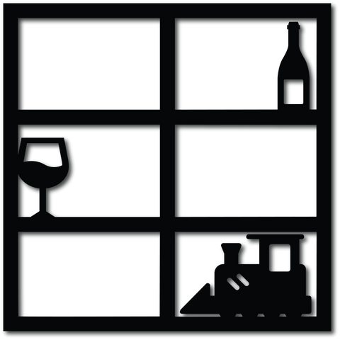 Wine - Train - 6 Frames - Digital Cut File - SVG - INSTANT DOWNLOAD