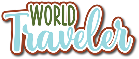 World Traveler - Scrapbook Page Title Die Cut