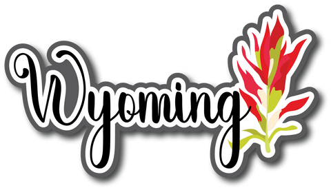 Wyoming - Scrapbook Page Title Die Cut