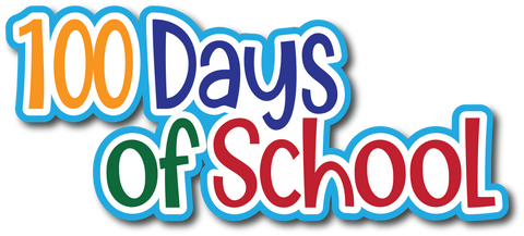 100 Days of School - Scrapbook Page Title Sticker