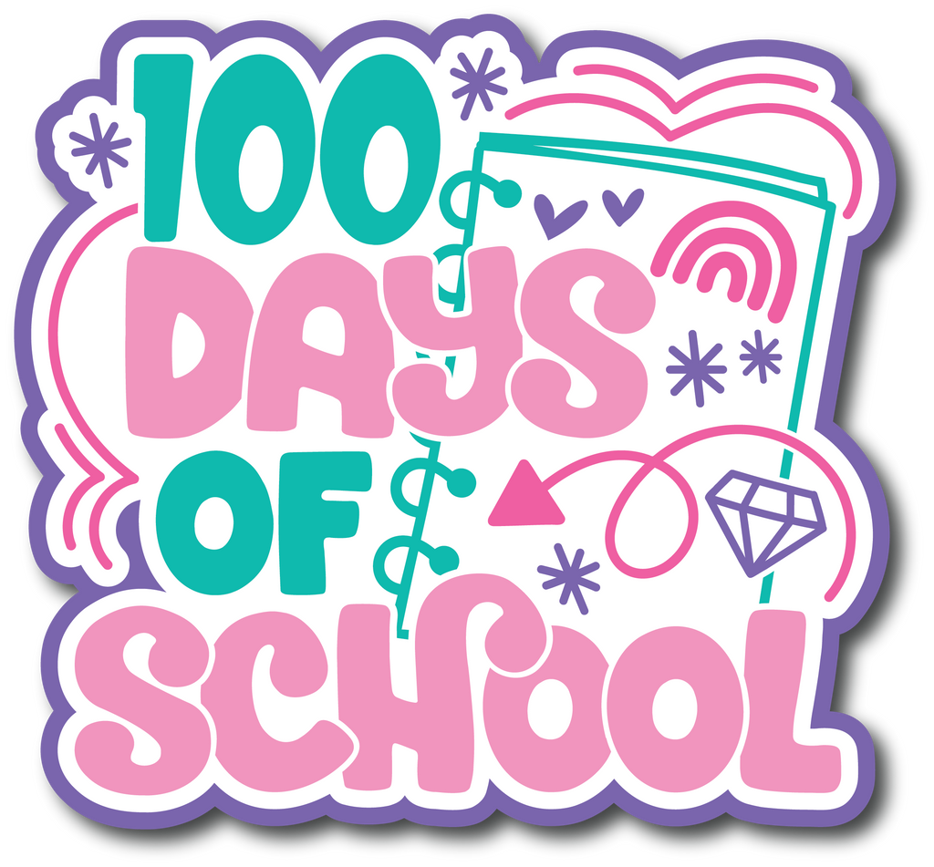 100 Days of School - Scrapbook Page Title Sticker