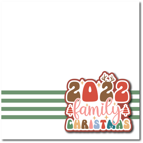 2022 Family Christmas - Printed Premade Scrapbook Page 12x12 Layout