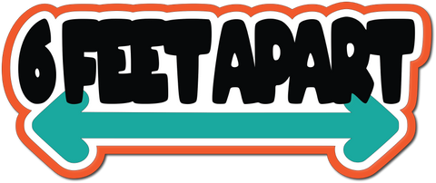 6 Feet Apart - Scrapbook Page Title Sticker