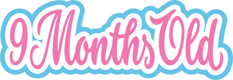 9 Month Old - Scrapbook Page Title Sticker