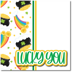 Lucky You - Printed Premade Scrapbook Page 12x12 Layout