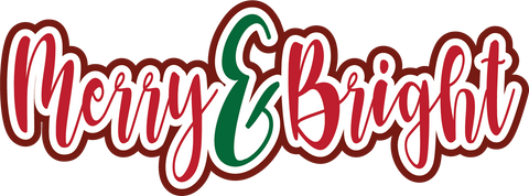 Merry & Bright - Scrapbook Page Title Sticker
