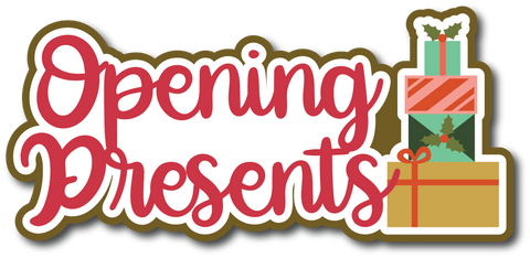 Opening Presents - Scrapbook Page Title Sticker