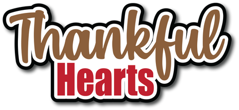 Thankful Hearts - Scrapbook Page Title Sticker