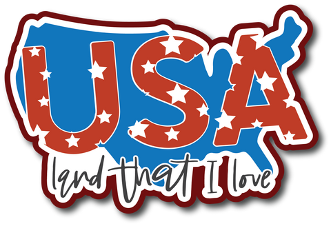 USA Land That I Love - Scrapbook Page Title Sticker