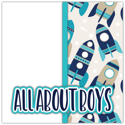 All About Boys - Printed Premade Scrapbook Page 12x12 Layout