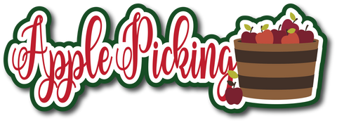 Apple Picking - Scrapbook Page Title Sticker
