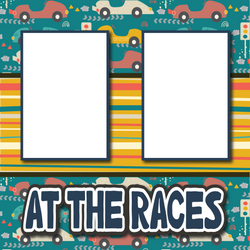 At the Races - Printed Premade Scrapbook Page 12x12 Layout