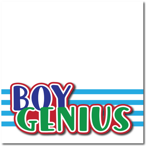 Boy Genius - Printed Premade Scrapbook Page 12x12 Layout