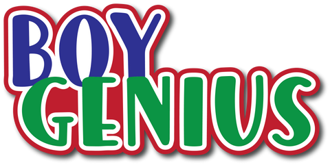 Boy Genius - Scrapbook Page Title Sticker