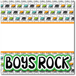 Boys Rock - Printed Premade Scrapbook Page 12x12 Layout
