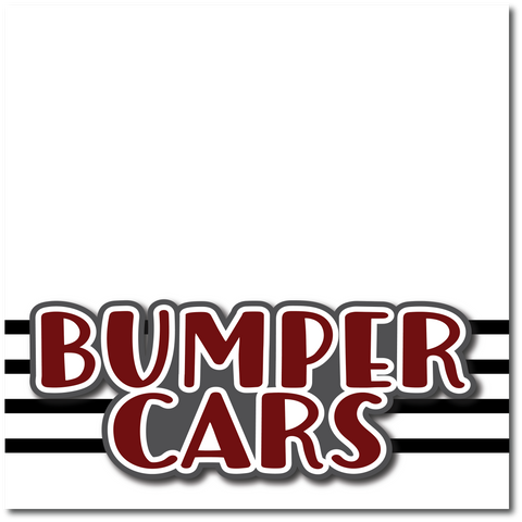 Bumper Cars - Printed Premade Scrapbook Page 12x12 Layout