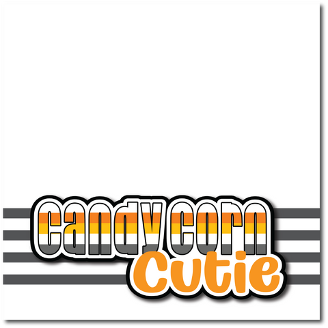 Candy Corn Cutie - Printed Premade Scrapbook Page 12x12 Layout