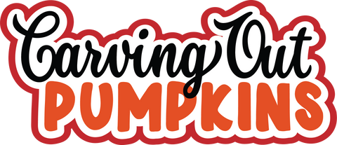 Carving Out Pumpkins - Scrapbook Page Title Sticker