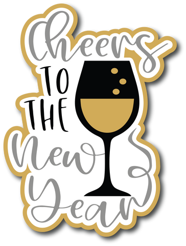 Cheers to the New Year - Scrapbook Page Title Sticker