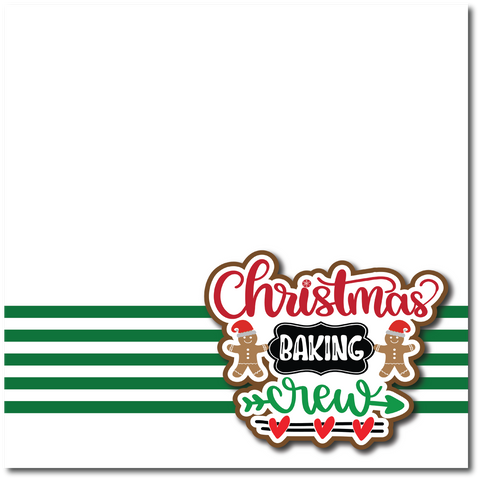 Christmas Baking Crew - Printed Premade Scrapbook Page 12x12 Layout