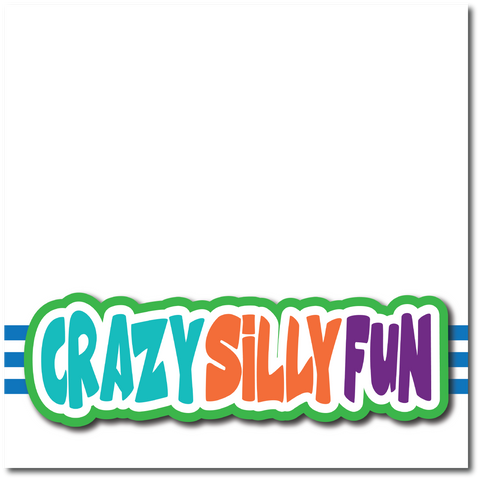 Crazy Silly Fun - Printed Premade Scrapbook Page 12x12 Layout