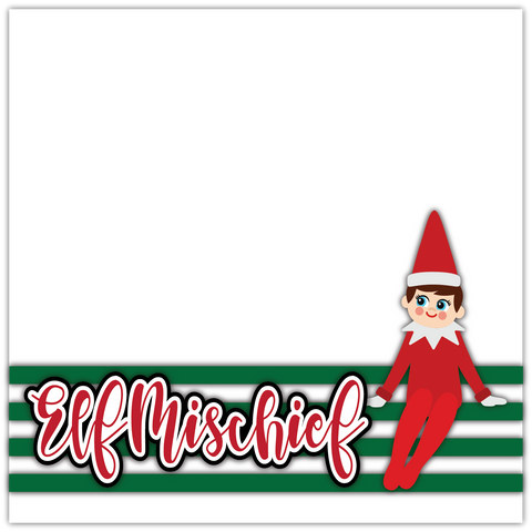 Elf Mischief - Printed Premade Scrapbook Page 12x12 Layout