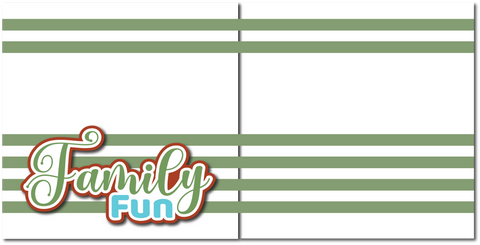 Family Fun - Printed Premade Scrapbook (2) Page 12x12 Layout