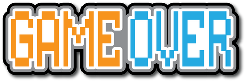 Game Over - Scrapbook Page Title Sticker