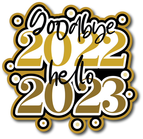 Goodbye 2022 Hello 2023 - Scrapbook Page Title Sticker