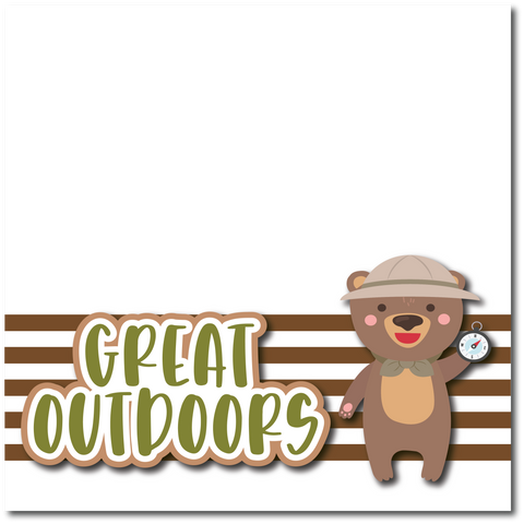 Great Outdoors - Printed Premade Scrapbook Page 12x12 Layout